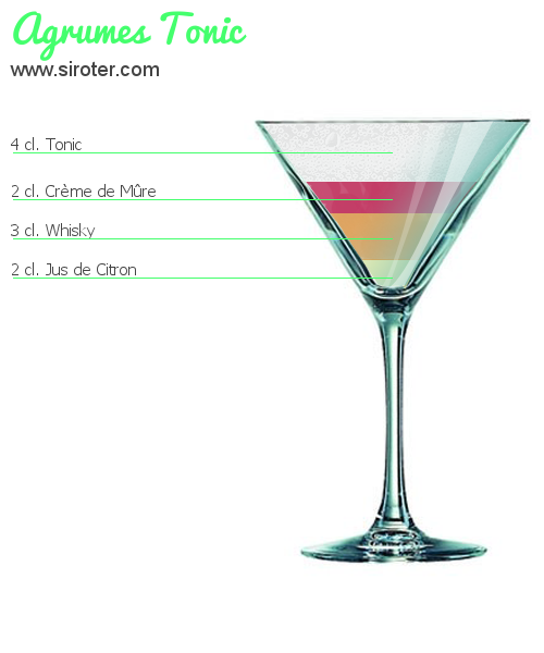 Recette Cocktail AGRUMES TONIC Cocktail AGRUMES TONIC