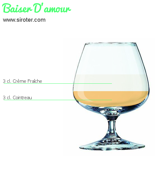 Recette Cocktail BAISER D'AMOUR Cocktail BAISER D'AMOUR