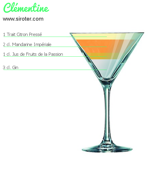 Recette Cocktail CLÉMENTINE Cocktail CLÉMENTINE