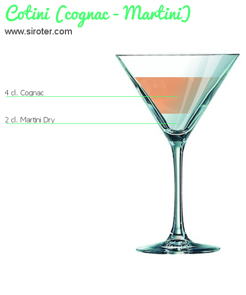 Recette Cocktail COTINI (COGNAC - MARTINI) Cocktail COTINI (COGNAC - MARTINI)