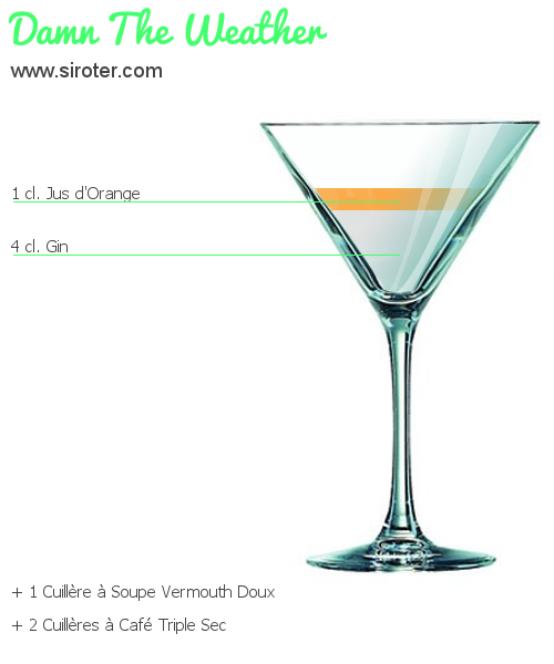 Recette Cocktail DAMN THE WEATHER Cocktail DAMN THE WEATHER