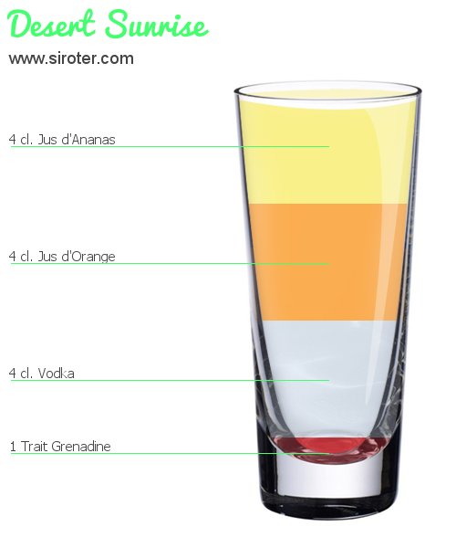 Recette Cocktail DESERT SUNRISE Cocktail DESERT SUNRISE