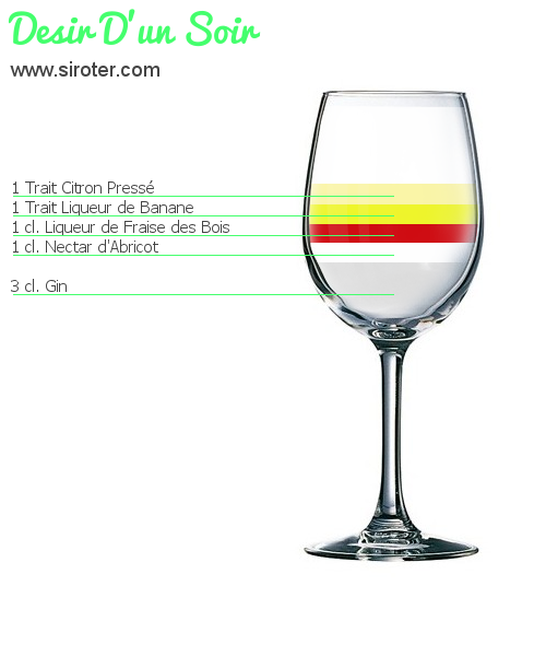 Recette Cocktail DESIR D'UN SOIR Cocktail DESIR D'UN SOIR