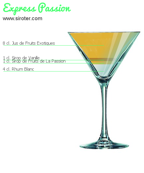 Recette Cocktail EXPRESS PASSION Cocktail EXPRESS PASSION