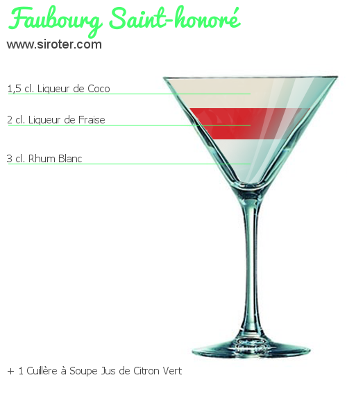 Recette Cocktail FAUBOURG SAINT-HONORÉ Cocktail FAUBOURG SAINT-HONORÉ