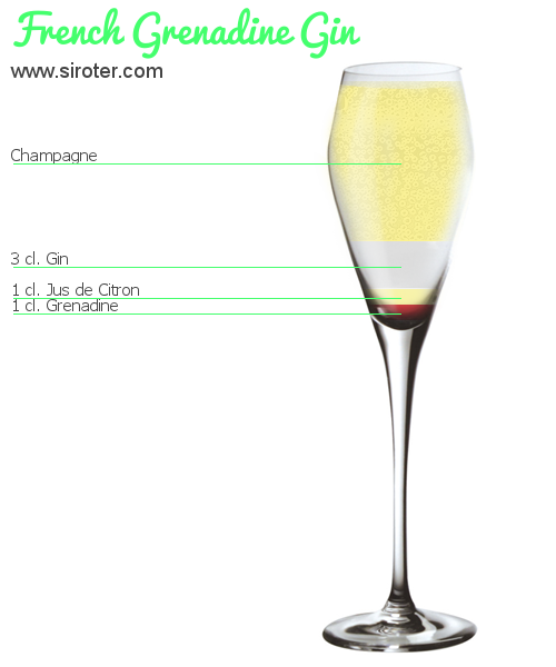 Recette Cocktail FRENCH GRENADINE GIN Cocktail FRENCH GRENADINE GIN