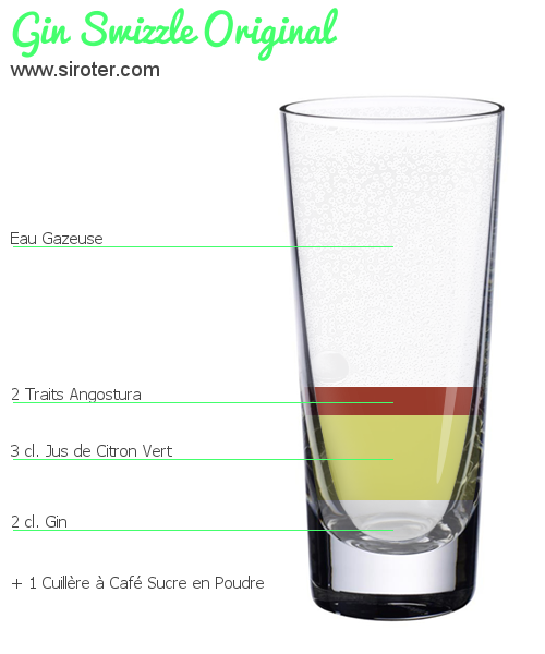 Recette Cocktail GIN SWIZZLE ORIGINAL Cocktail GIN SWIZZLE ORIGINAL