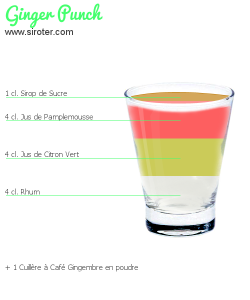 Recette Cocktail GINGER PUNCH Cocktail GINGER PUNCH