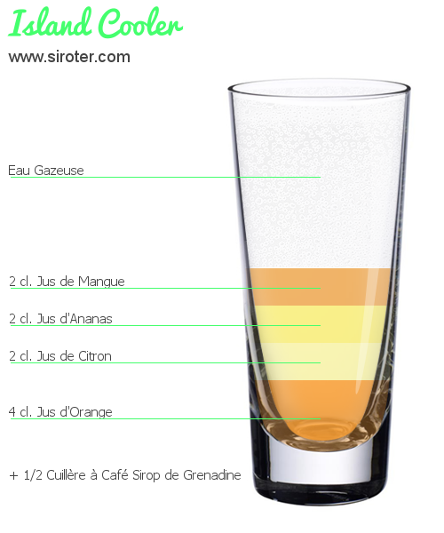 Recette Cocktail ISLAND COOLER Cocktail ISLAND COOLER