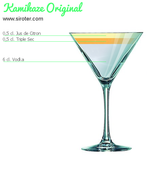Recette Cocktail KAMIKAZE ORIGINAL Cocktail KAMIKAZE ORIGINAL