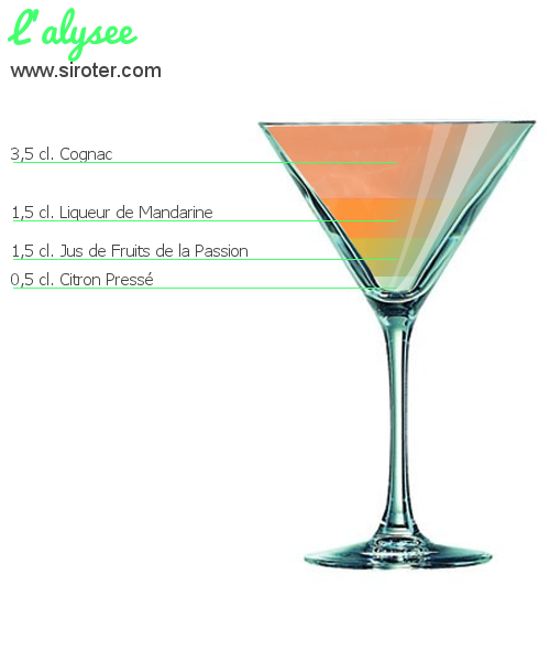 Recette Cocktail L'ALYSEE Cocktail L'ALYSEE