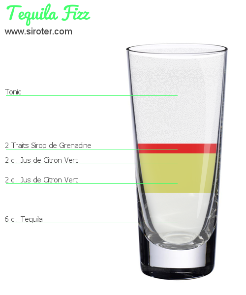 Recette Cocktail TEQUILA FIZZ Cocktail TEQUILA FIZZ