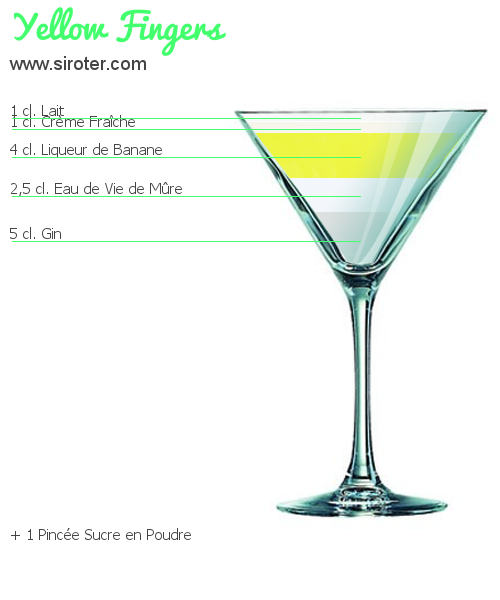 Recette Cocktail YELLOW FINGERS Cocktail YELLOW FINGERS